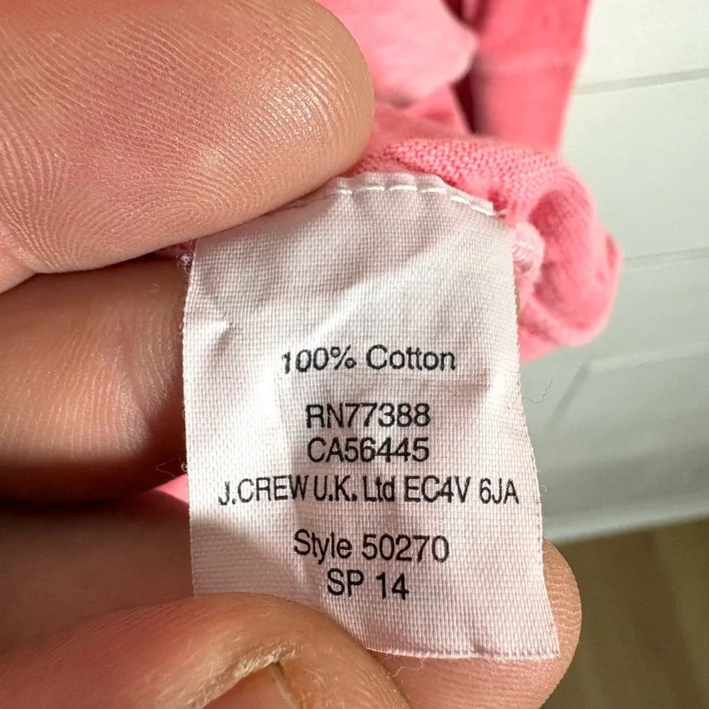J.Crew Pink Long Sleeve Slub Cotton Sweatshirt XS Casual Top